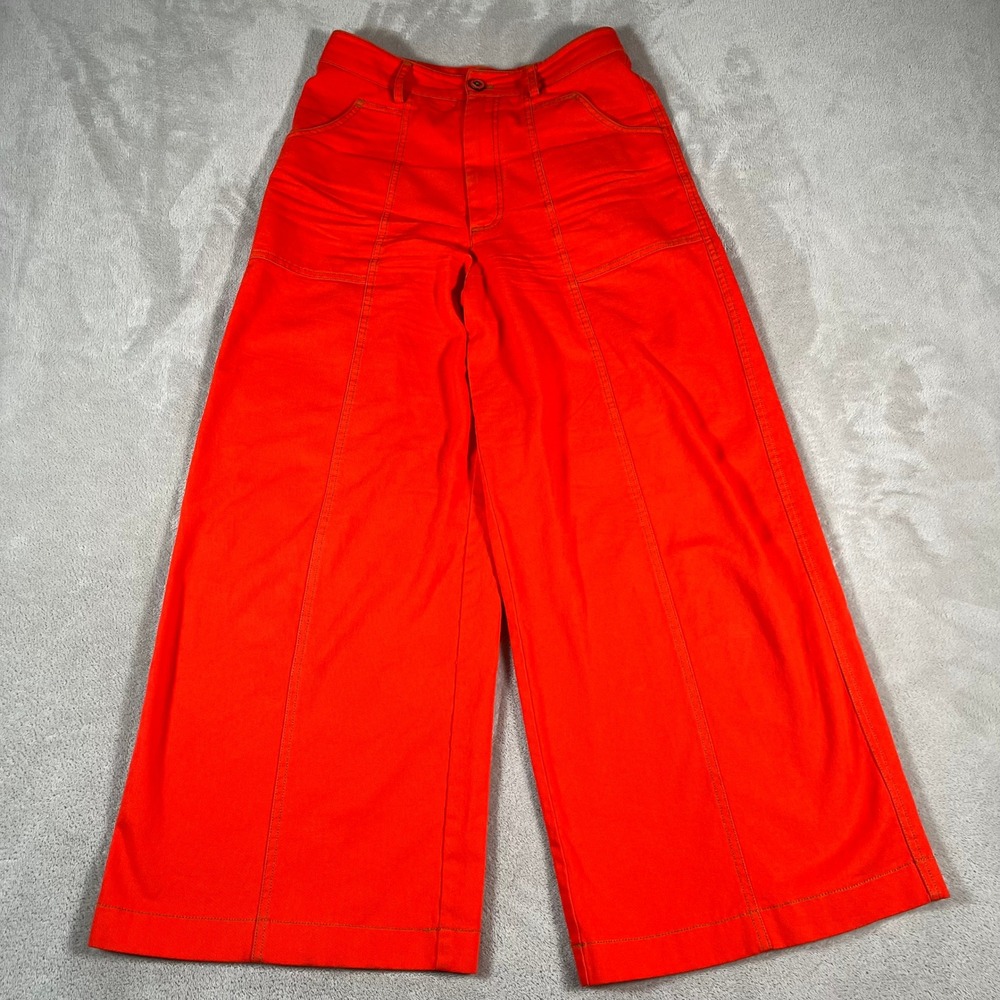 Red Wide-Leg Women's Pants